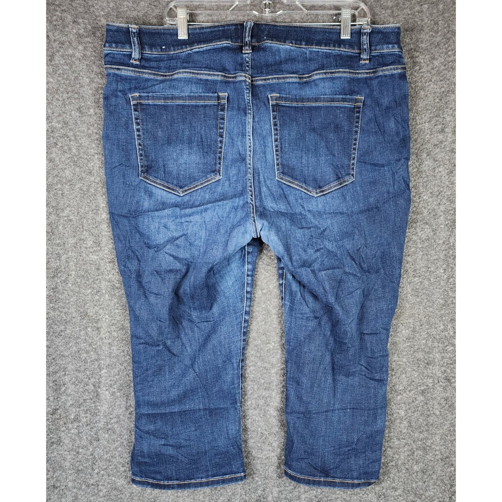 Lane Bryant Pedal Crop Womens 20 Skinny Blue Mid Rise Super Stretch EUC - Picture 2 of 8